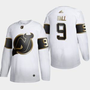 Herren New Jersey Devils Eishockey Trikot Taylor Hall #9 Golden Edition Weiß Authentic